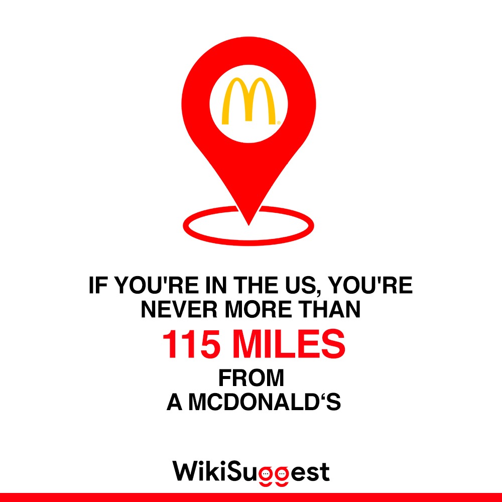 If you're in the US, You're Never More than 115 Miles From a McDonalds